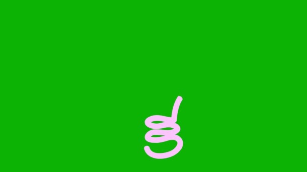 電球のピンクのアイコンをアニメーション化しました アイデアとクリエイティブの概念 シンボルは徐々に描かれている ループされたビデオ 緑の背景に単離された線ベクトルイラスト — ストック動画