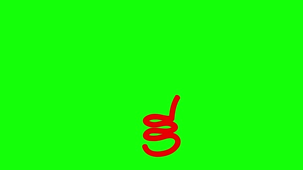 電球の赤いアイコンをアニメーション化しました アイデアとクリエイティブの概念 シンボルは徐々に描かれている ループされたビデオ 緑の背景に単離された線ベクトルイラスト — ストック動画