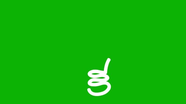 電球の白いアイコンをアニメーション化しました アイデアとクリエイティブの概念 シンボルは徐々に描かれている ループされたビデオ 緑の背景に単離された線ベクトルイラスト — ストック動画