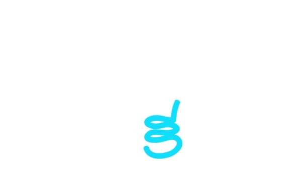 Icono Azul Animado Bombilla Concepto Idea Creativo Símbolo Dibuja Gradualmente — Vídeo de stock