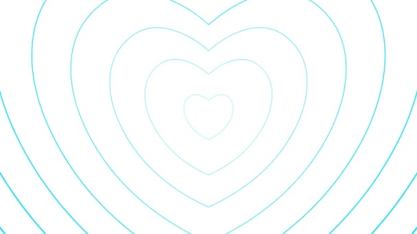 Des Coeurs Bleus Animés Apparaissent Centre Fond Symbole Linéaire Vidéo — Video