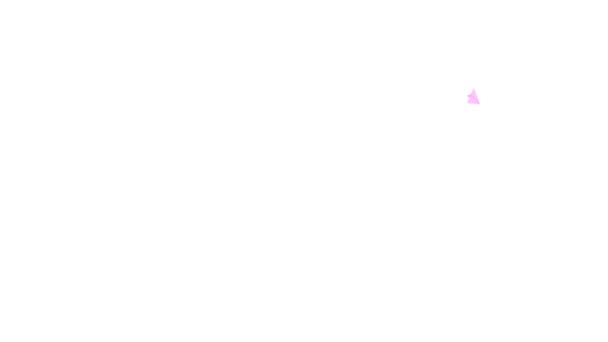 中央から飛んでくる紙飛行機のアニメーションピンクのアイコン フラットシンボル 飛行機旅行 ビジネス 自由の概念 ループビデオだ 白い背景に独立したベクターイラスト — ストック動画
