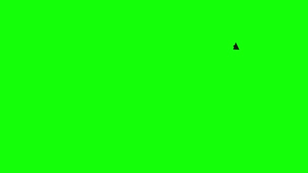 공중을 비행기의 아이콘이다 플랫의 상징이야 비행기 자유에 비디오 초록색 배경에서 — 비디오
