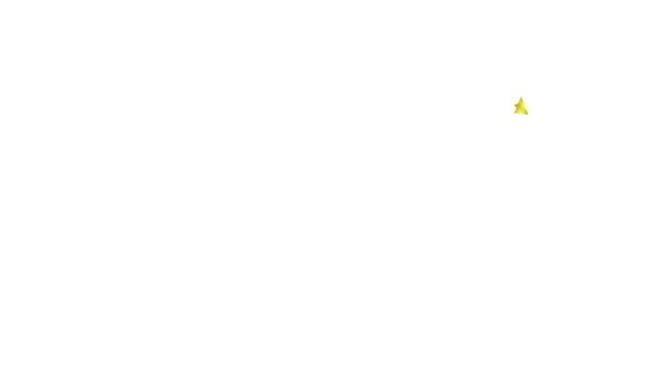 Анімована Золота Ікона Паперового Літака Летить Центру Плоский Символ Концепція — стокове відео