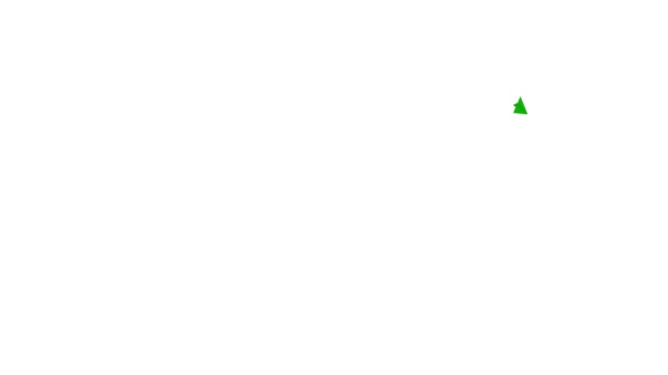 Анимированная Зеленая Икона Бумажного Самолета Летящего Центра Плоский Символ Концепция — стоковое видео
