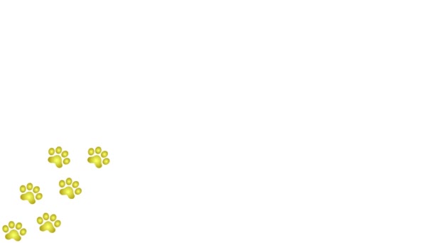 Анімовані Котячі Золоті Треки Зображення Золотої Лапи Кота Черзі Відео — стокове відео