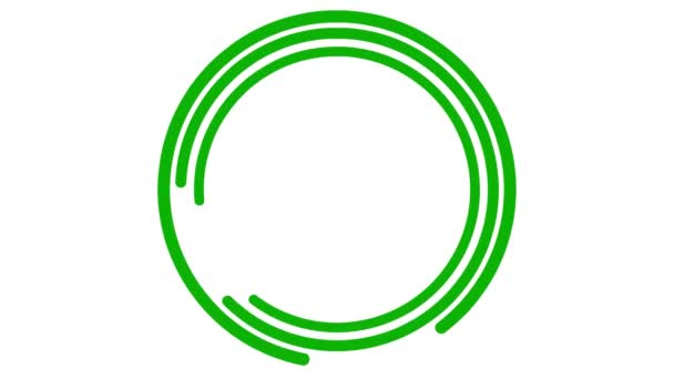 Cornice Circolare Verde Animato Gira Simbolo Lineare Ruota Copia Spazio — Video Stock