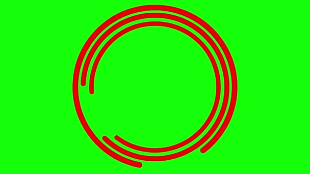 Animovaný Červený Kruhový Snímek Otáčí Lineární Symbol Otáčí Kopírovat Prostor — Stock video
