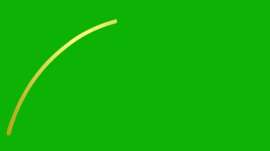 Okun hareketli doğrusal sembolü çizilir. Elle çizilmiş altın ok sağ tarafı gösteriyor. Vektör illüstrasyonu yeşil arkaplanda izole edildi.