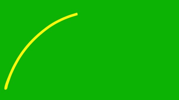 Símbolo Linear Animado Flecha Desenhado Seta Amarela Desenhada Mão Aponta — Vídeo de Stock