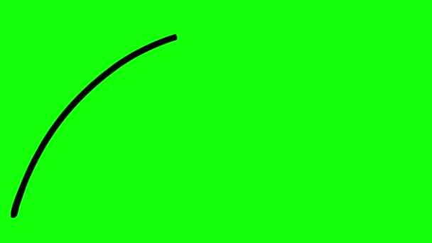 Símbolo Linear Animado Flecha Desenhado Seta Preta Desenhada Mão Aponta — Vídeo de Stock