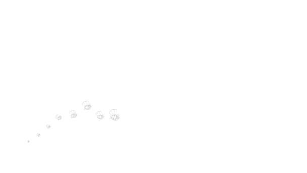 生动有趣的银色象征飞蜂 一波波昆虫蜜蜂的图标从左向右飞 循环视频 白色背景上孤立的平面矢量图 — 图库视频影像