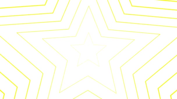 Centrum Pojawiają Się Animowane Rosnące Żółte Gwiazdy Tło Symbolu Liniowego — Wideo stockowe
