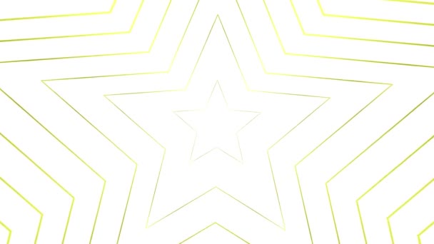 Центра Появляются Анимированные Растущие Золотые Звезды Фон Линейного Символа Зацикленное — стоковое видео