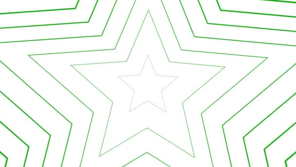 Animowane Rosnące Zielone Gwiazdy Pojawiają Się Centrum Tło Symbolu Liniowego — Wideo stockowe