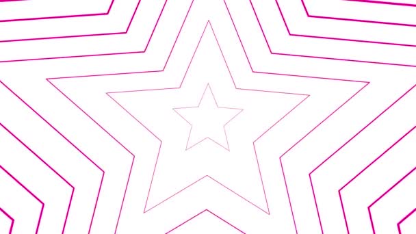 Aus Der Mitte Erscheinen Animierte Rosafarbene Sterne Hintergrund Aus Magenta — Stockvideo