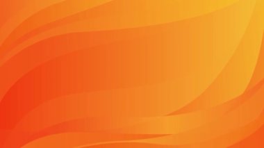 Animasyon turuncu dalgalı arka plan. Döngülü video. Dekoratif dalgalar yavaş yavaş şekil değiştirir. Düz modern vektör illüstrasyonu.