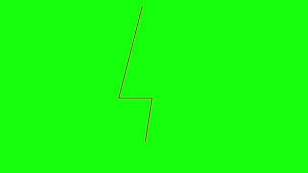 Símbolo Rojo Lineal Animado Relámpago Icono Energía Línea Energía Flash — Vídeos de Stock