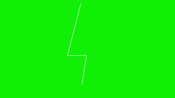 Símbolo Branco Linear Animado Relâmpago Ícone Energia Linha Energia Flash — Vídeo de Stock