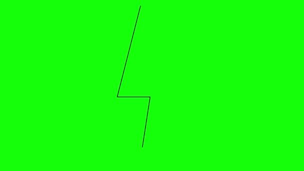 Animated Linear Black Symbol Lightning Line Energy Icon Power Electric — Stock Video
