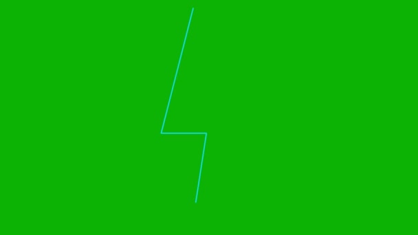 Анімований Лінійний Синій Символ Блискавки Піктограма Енергії Лінії Електричний Спалах — стокове відео