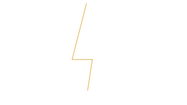 Animowany Liniowy Pomarańczowy Symbol Błyskawicy Ikona Energii Linii Elektryczne Światło — Wideo stockowe