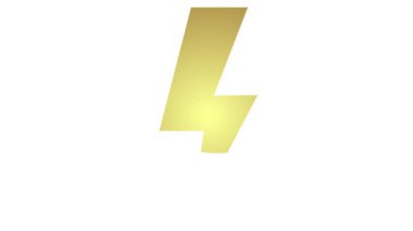 Yıldırımın altın sembolü. Gücün enerji simgesi. Elektrik flaşı. Vektör illüstrasyonu beyaz arkaplanda izole edildi.