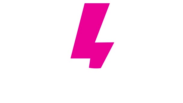Magenta Animada Símbolo Del Rayo Energía Rosa Icono Energía Flash — Vídeo de stock
