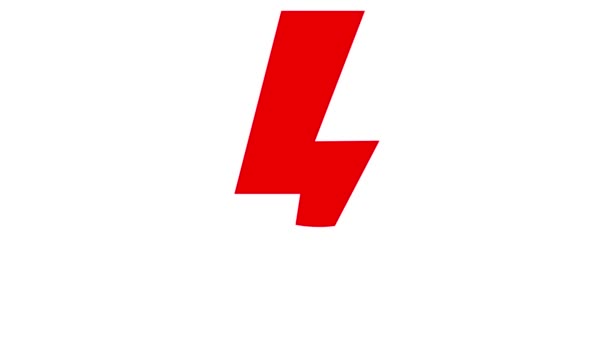 ライトニングの赤いシンボル パワーのエネルギーアイコン 電気フラッシュ 白い背景に隔離されたベクトルイラスト — ストック動画