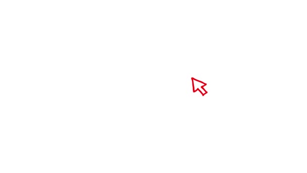 마우스 커서의 애니메이션 빨간색 상징입니다 화살표 밖으로 합니다 스케치 스타일의 — 비디오