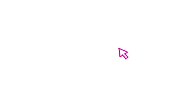 Animasi Simbol Pink Dari Kursor Tetikus Panah Magenta Bergerak Keluar — Stok Video