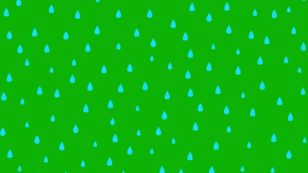 Yukarıdan Düşen Canlı Mavi Yağmur Damlaları Yağmur Yağıyor Döngülü Video — Stok video