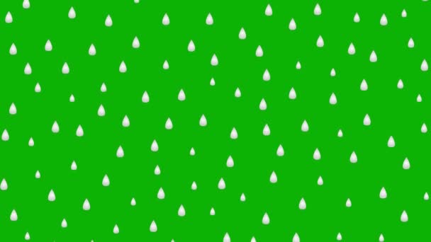 Animowane Srebrne Krople Deszczu Spadające Góry Pada Deszcz Zapętlone Wideo — Wideo stockowe