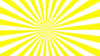 Animasyon sarı döner arka plan. Döngülü video. Vektör illüstrasyonu beyaz arkaplanda izole edildi.