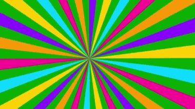 Canlandırılmış soyut renkli döndürme arkaplanı. Döngülü video. Vektör illüstrasyonu yeşil arkaplanda izole edildi.