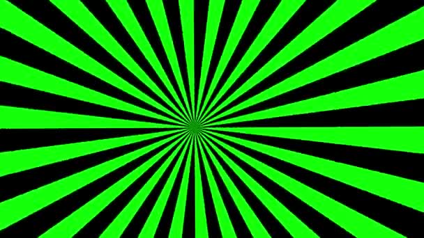 Fond noir abstrait animé rotatif. Vidéo en boucle. Illustration vectorielle isolée sur fond vert.