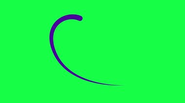 Sıvı efektle çizilmiş animasyon mor kalp. Çizim ve kaybolan fırça darbesinin etkisi. Aşk kavramı, gönüllülük, bağış. Vektör illüstrasyonu yeşil arkaplanda izole edildi. Döngülü video. 