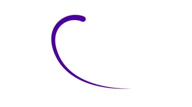 Sıvı efektle çizilmiş animasyon mor kalp. Çizim ve kaybolan fırça darbesinin etkisi. Aşk kavramı, gönüllülük, bağış. Beyaz arkaplanda vektör illüstrasyonu izole edildi. Döngülü video. 