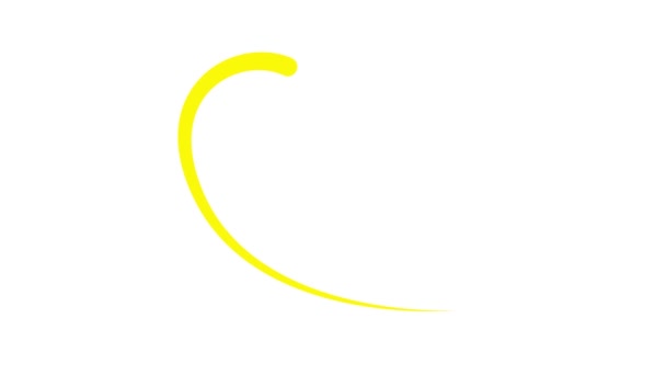 Анімоване Жовте Серце Намальоване Рідким Ефектом Ефект Малювання Зникаючого Штриху — стокове відео