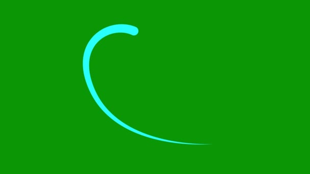 液体効果で描かれた青いハート 図面と消失するブラシストロークの効果 ボランティア 寄付の概念 緑色の背景に分離されたベクトルイラスト ループされたビデオ — ストック動画