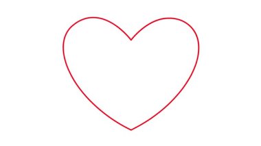 Animasyon kırmızı doğrusal çarpan kalp. Kalp atışının döngülü videosu. Aşk, sağlık, tutku, tıp kavramı. Vektör illüstrasyonu beyaz arkaplanda izole edildi.