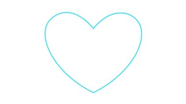 Animasyon mavi doğrusal çarpan kalp. Kalp atışının döngülü videosu. Aşk, sağlık, tutku, tıp kavramı. Vektör illüstrasyonu beyaz arkaplanda izole edildi.