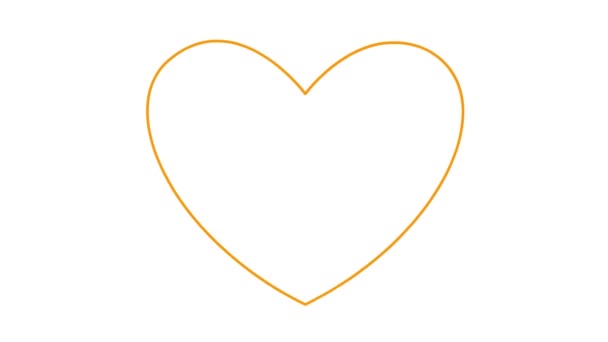 Coeur Battant Linéaire Orange Animé Vidéo Bouclée Battements Cœur Concept — Video