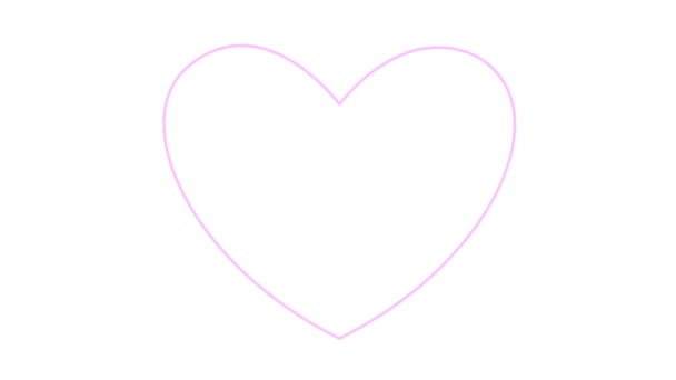 Inimă Liniară Roz Animată Videoclip Buclă Bătaie Inimă Conceptul Dragoste — Videoclip de stoc