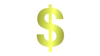 Doların animasyon altın ikonu. Düz para sembolü. İş kavramı, para, finans. Düz vektör çizimi beyaz arkaplanda izole edildi.