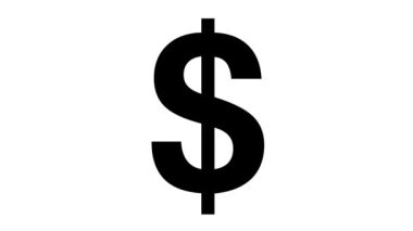 Animasyon siyah dolar ikonu. Düz para sembolü. İş kavramı, para, finans. Düz vektör çizimi beyaz arkaplanda izole edildi.