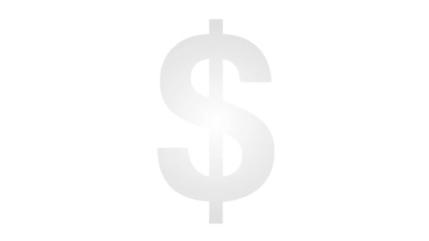 动画银制的美元图标 平坦的货币符号 商业概念 白色背景上孤立的平面矢量图解 — 图库视频影像