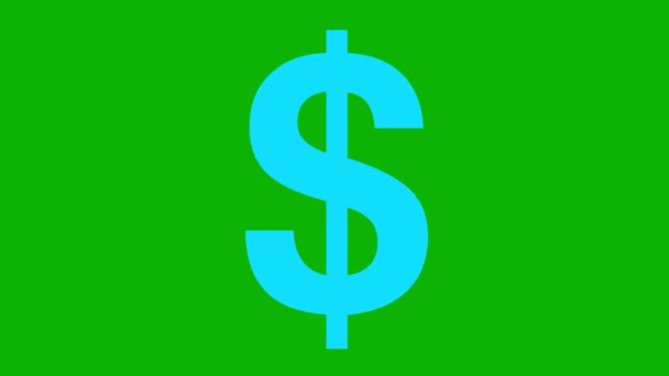 Animovaná Modrá Ikona Dolaru Plochý Symbol Měny Pojem Byznys Peníze — Stock video
