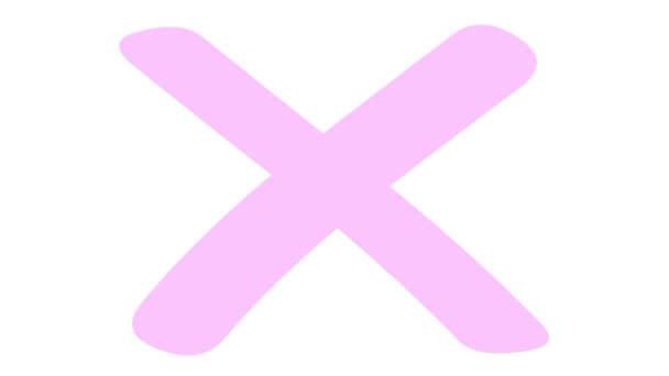 Aparece Símbolo Rosa Animado Cruz Icono Está Dibujado Concepto Prohibición — Vídeo de stock