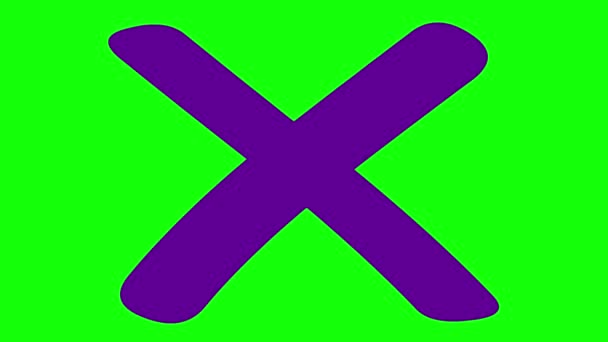 Появляется Анимированный Фиолетовый Символ Креста Икона Нарисована Концепция Сухого Закона — стоковое видео